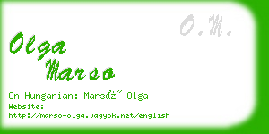 olga marso business card